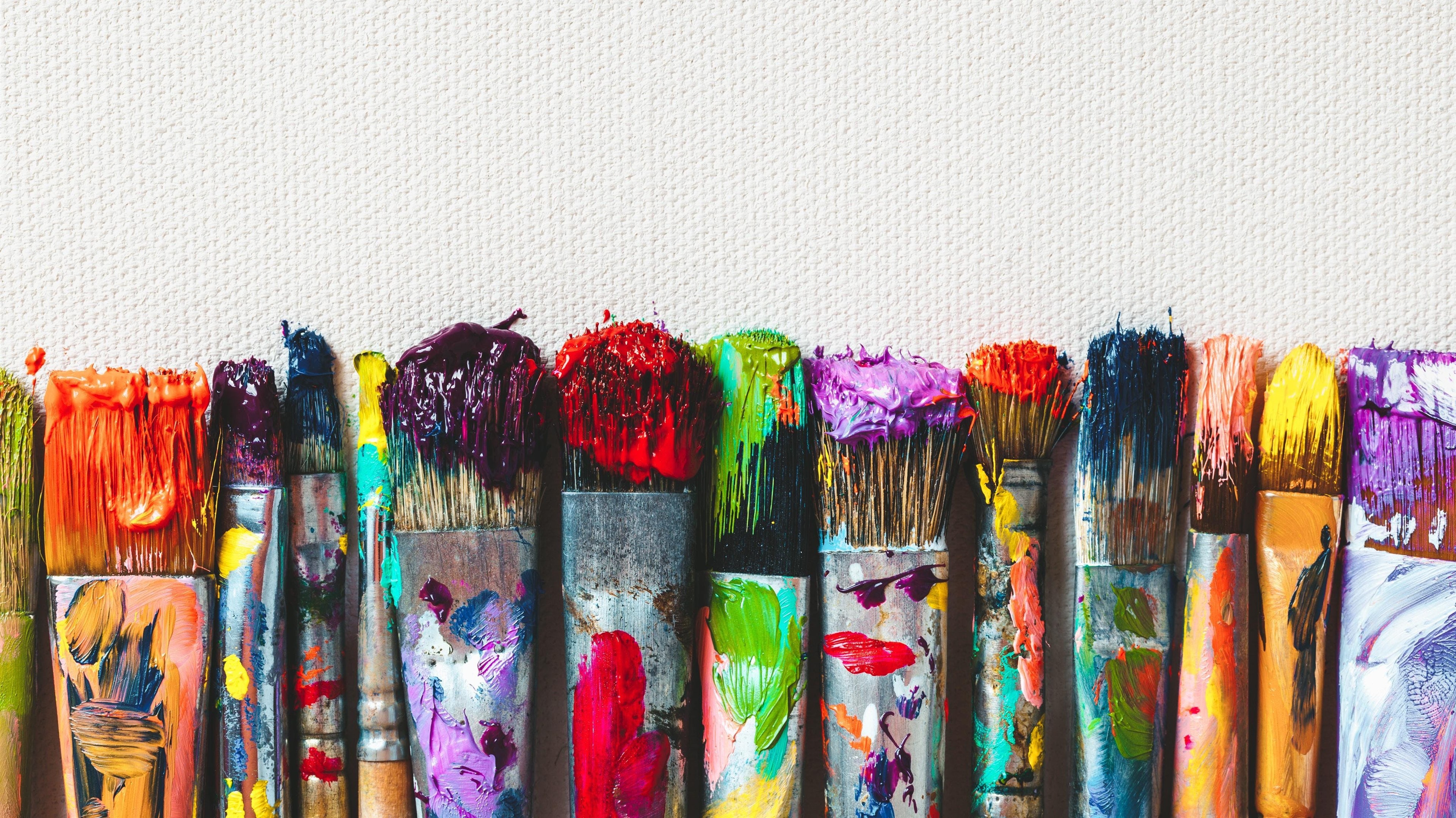 Wallpaper Paint Brushes, Colorful - Visual Art - HD Wallpaper 