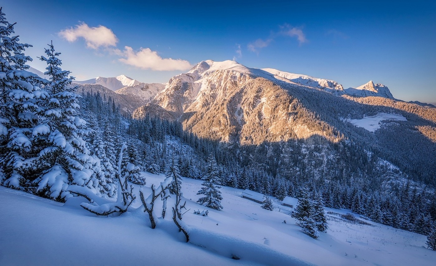 Snow Mountain Sunset Backgrounds - HD Wallpaper 