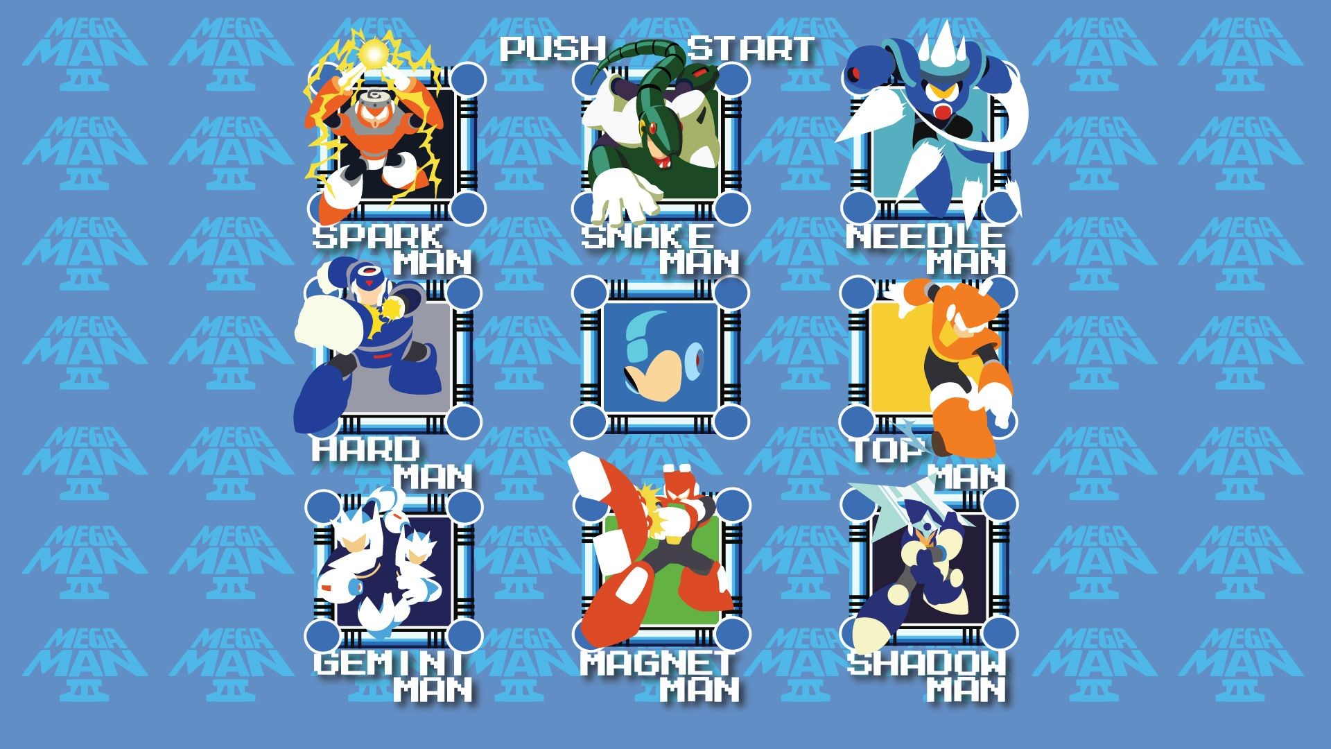 Mega Man Iii Stage Select Wallpaper [1920x1080] - Mega Man Select Screen 3 - HD Wallpaper 