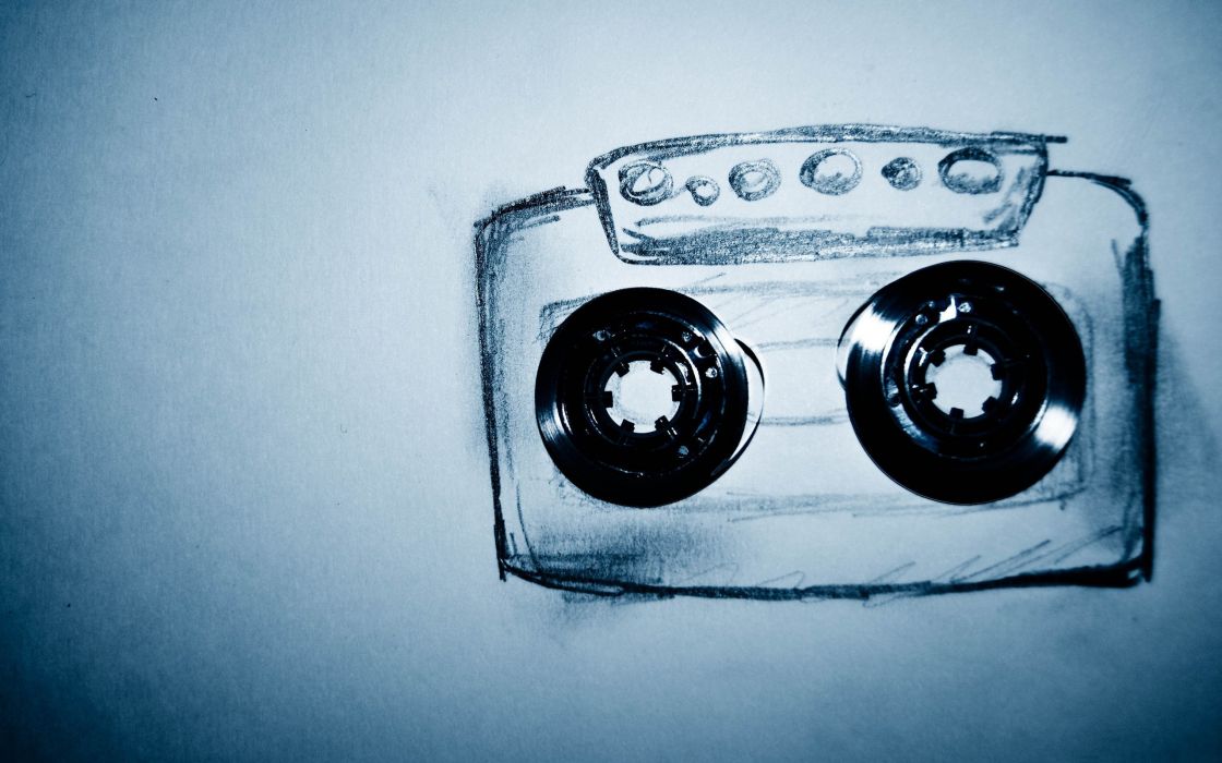 Cassette Tape Drawing Wallpaper Wallpaperup - Music Is Life Cover - HD Wallpaper 