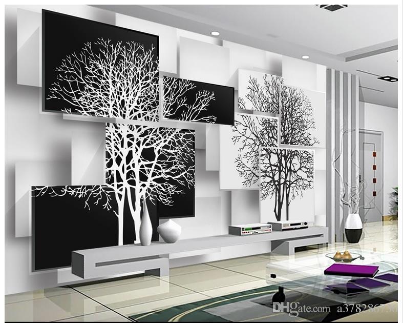Black And White Wallpaper Living Room - HD Wallpaper 