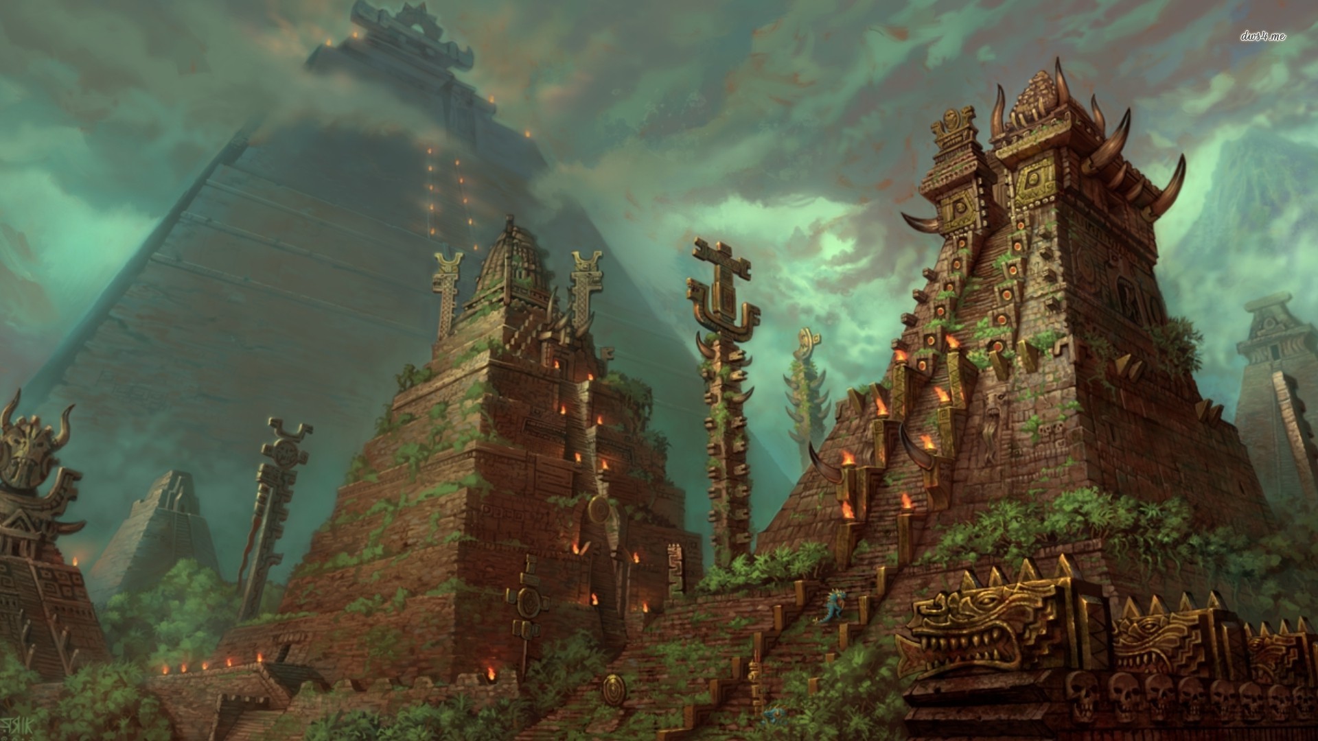 Aztec Temple Background - HD Wallpaper 