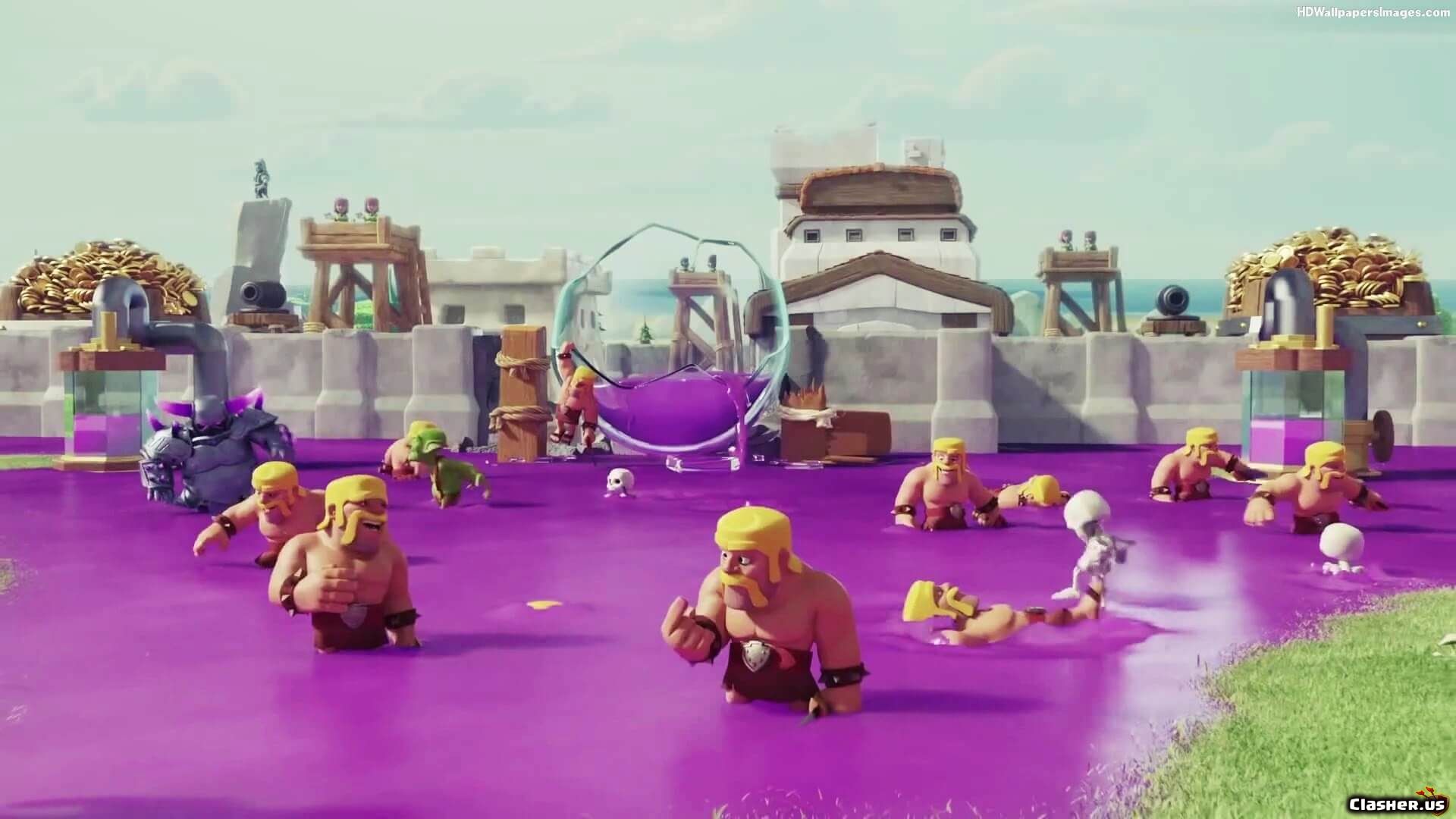 Barbarian & Troops Elixir [10-2019] - Imagenes De Clash Of Clans Full Hd - HD Wallpaper 