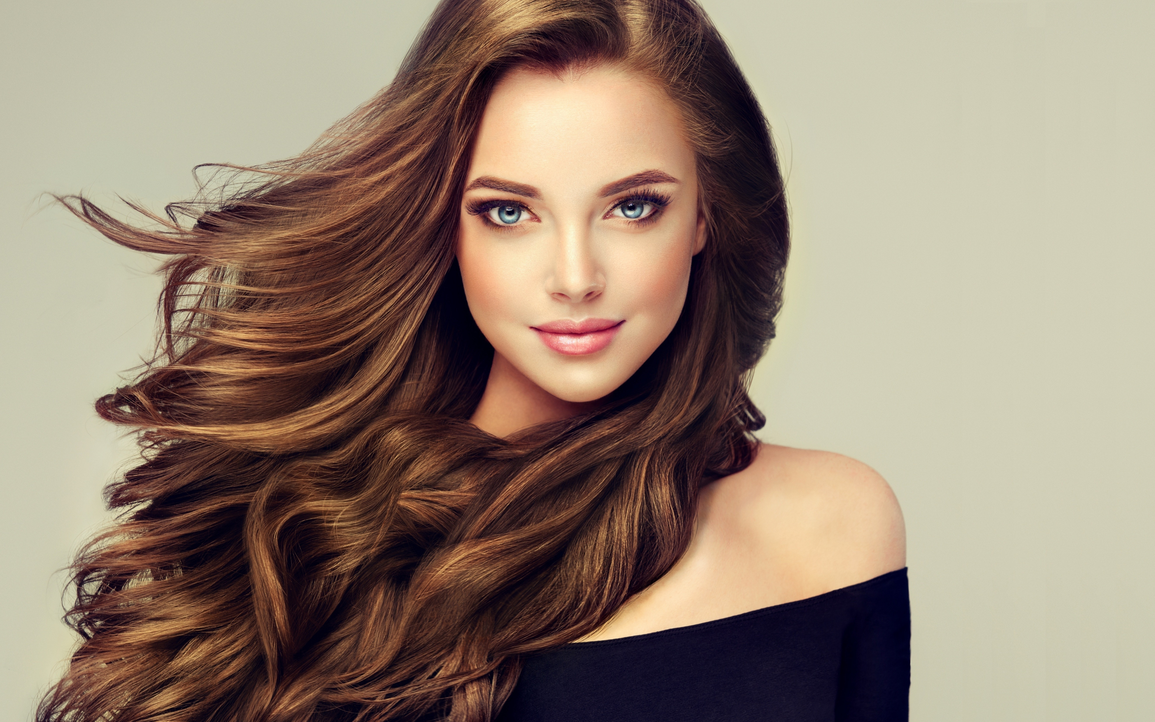 Beautiful, Girl, Model, Juicy Lips, Brunette, Wallpaper - Glowing Skin And Long Hair - HD Wallpaper 