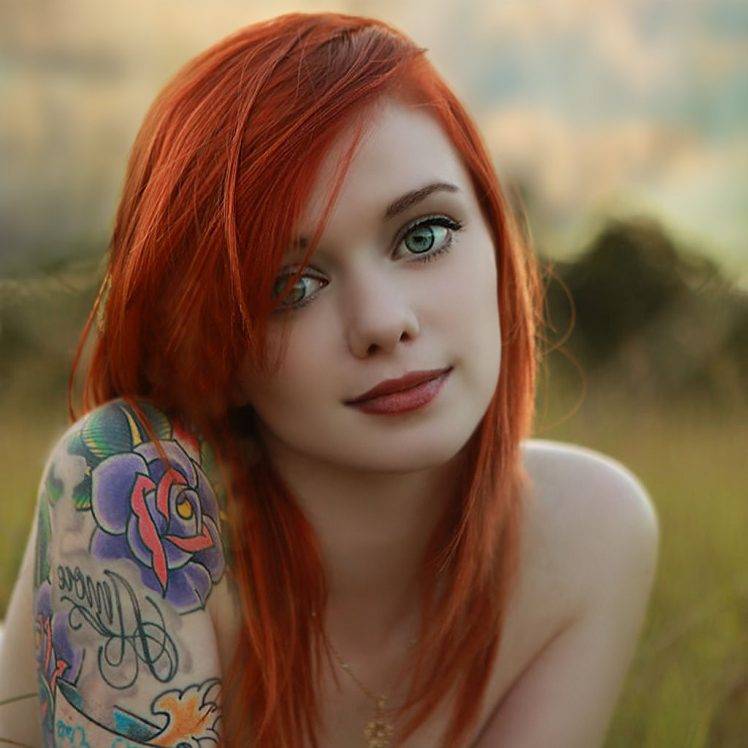 Red Head Suicide Girl - HD Wallpaper 