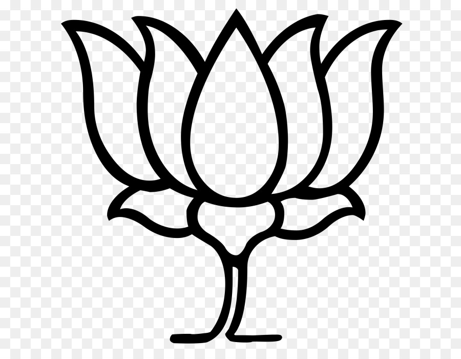 Bjp Logo Wallpaper - Lotus Clipart Black And White - HD Wallpaper 