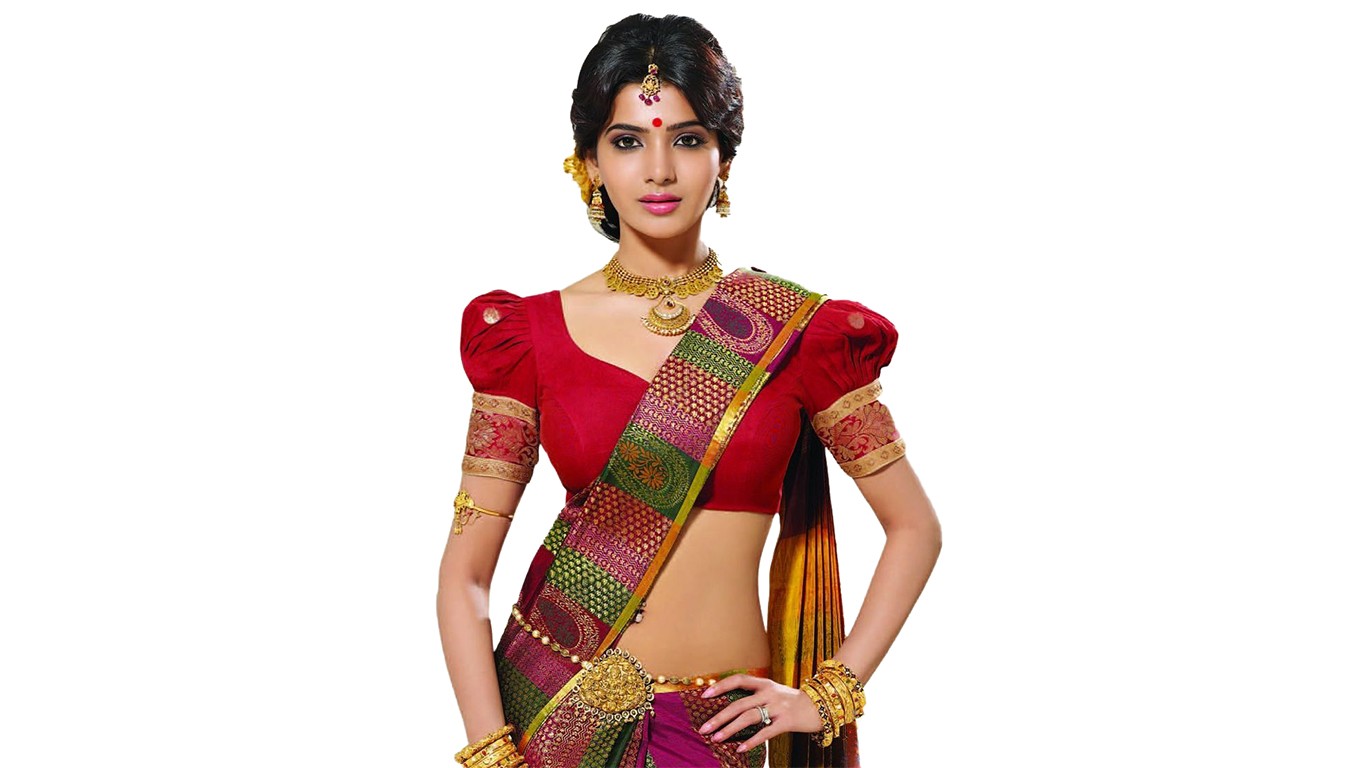 Samantha Ruth Prabhu In Saree Wallpaper - Samantha Ruth Prabhu Png - HD Wallpaper 