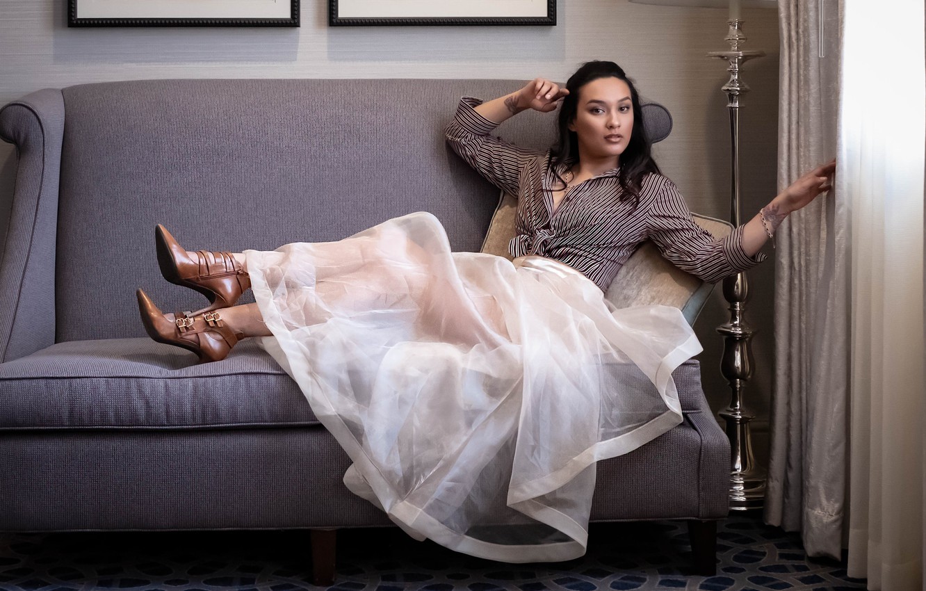 Photo Wallpaper Brunette, Beauty, Samantha - Photo Shoot - HD Wallpaper 