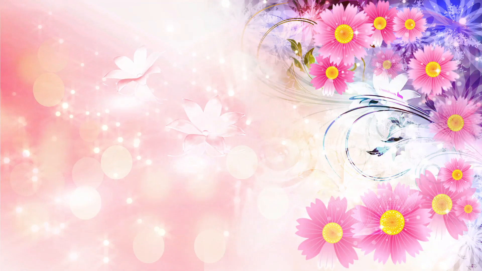 Flower Light Scene - Wedding Background - HD Wallpaper 