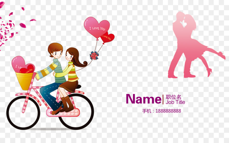 Couple Valentines Day Wallpaper Pink Wedding Card @ - Valentine's Day Couple Cartoon - HD Wallpaper 