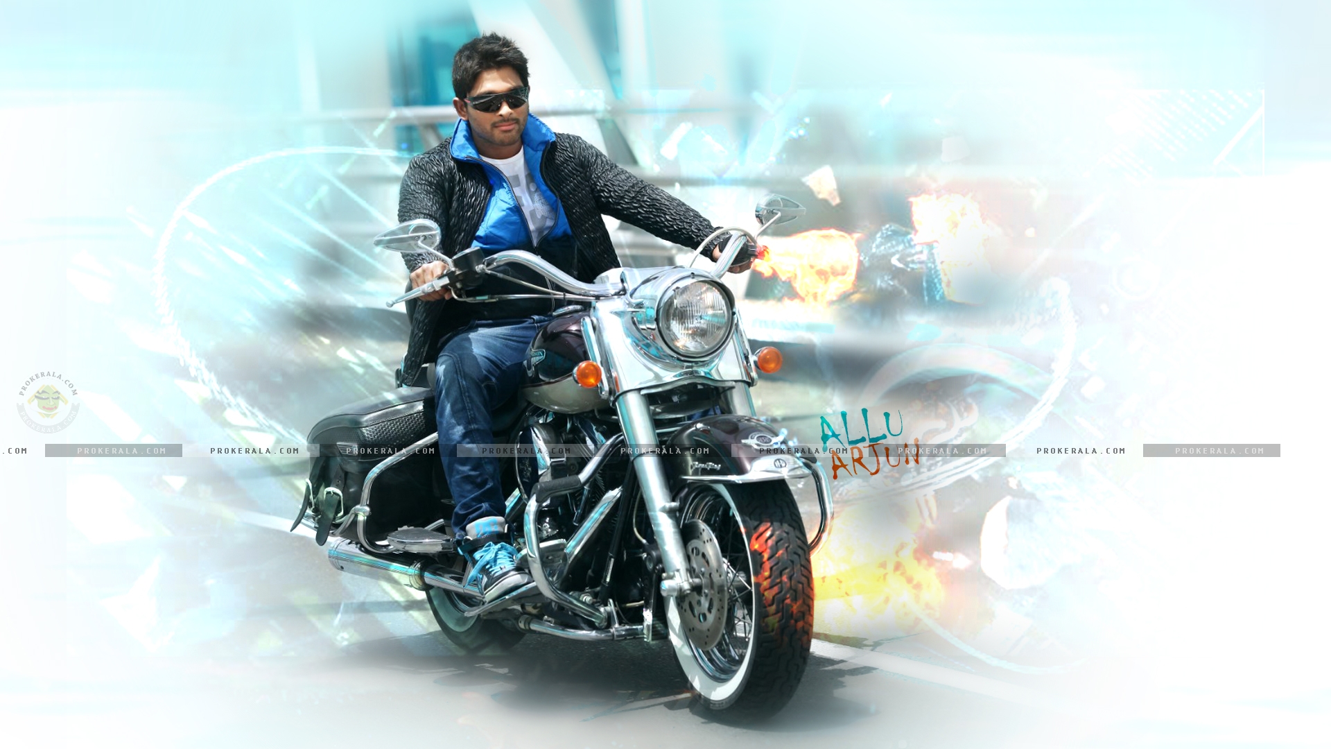 Allu Arjun With Bike - HD Wallpaper 