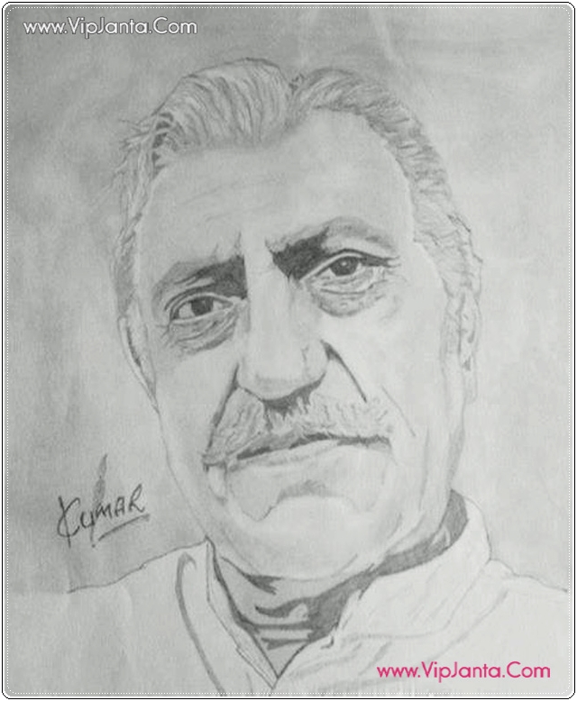 Sketch Of Amrish Puri - Sketch - HD Wallpaper 