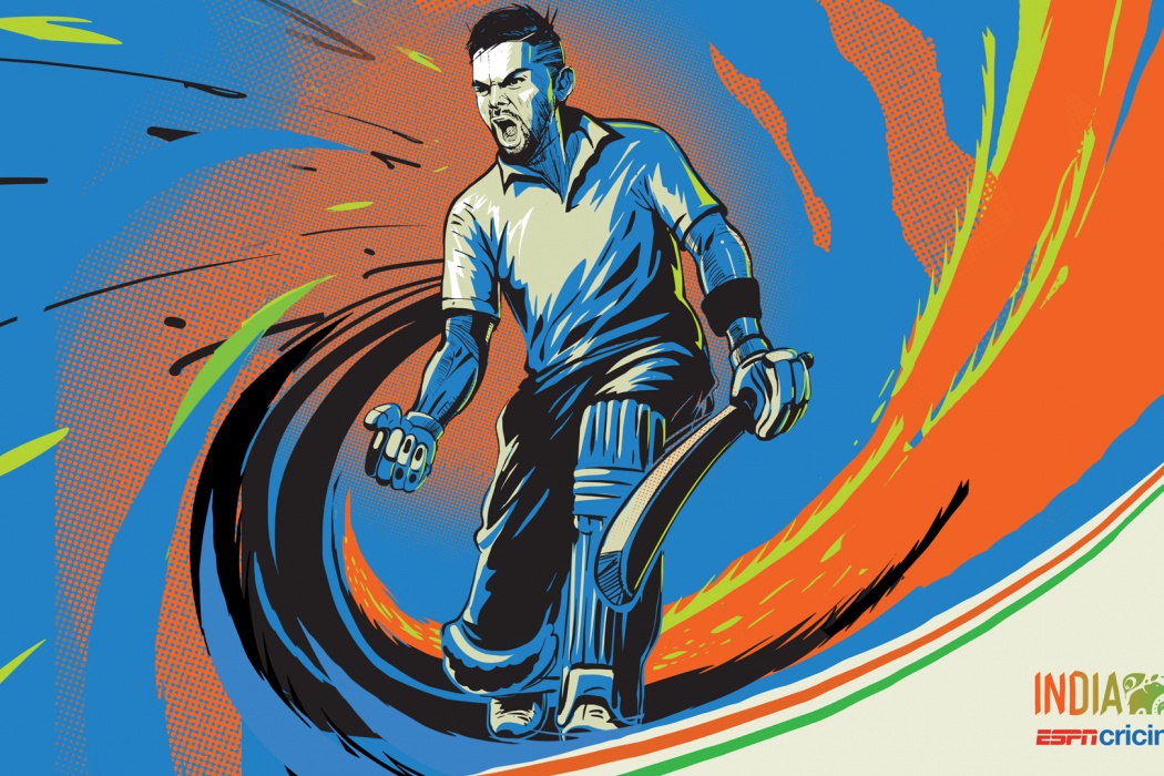 Virat Kohli Indian Cricketer Painting - Virat Kohli Cricket Background - HD Wallpaper 
