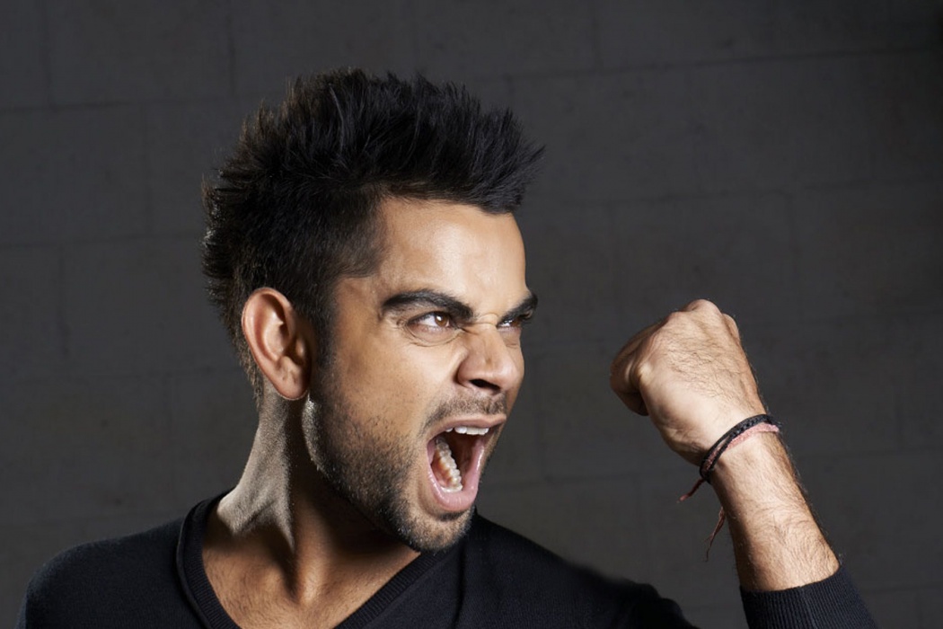 Virat Kohli Face Hairstyle Beard Looks Close Up - Virat Kohli Spiky Undercut Hairstyle - HD Wallpaper 