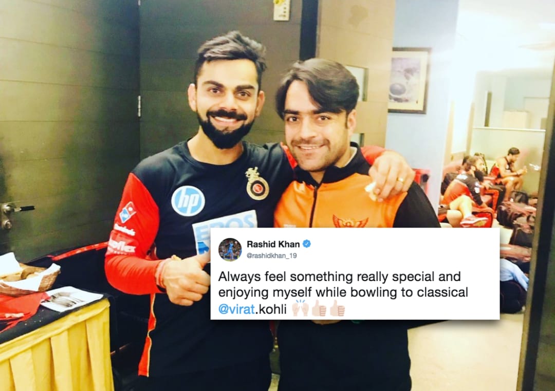 Rashid Khan Virat Kohli Sunrisers Hyderabad Srh Ipl - Afghan People In India - HD Wallpaper 