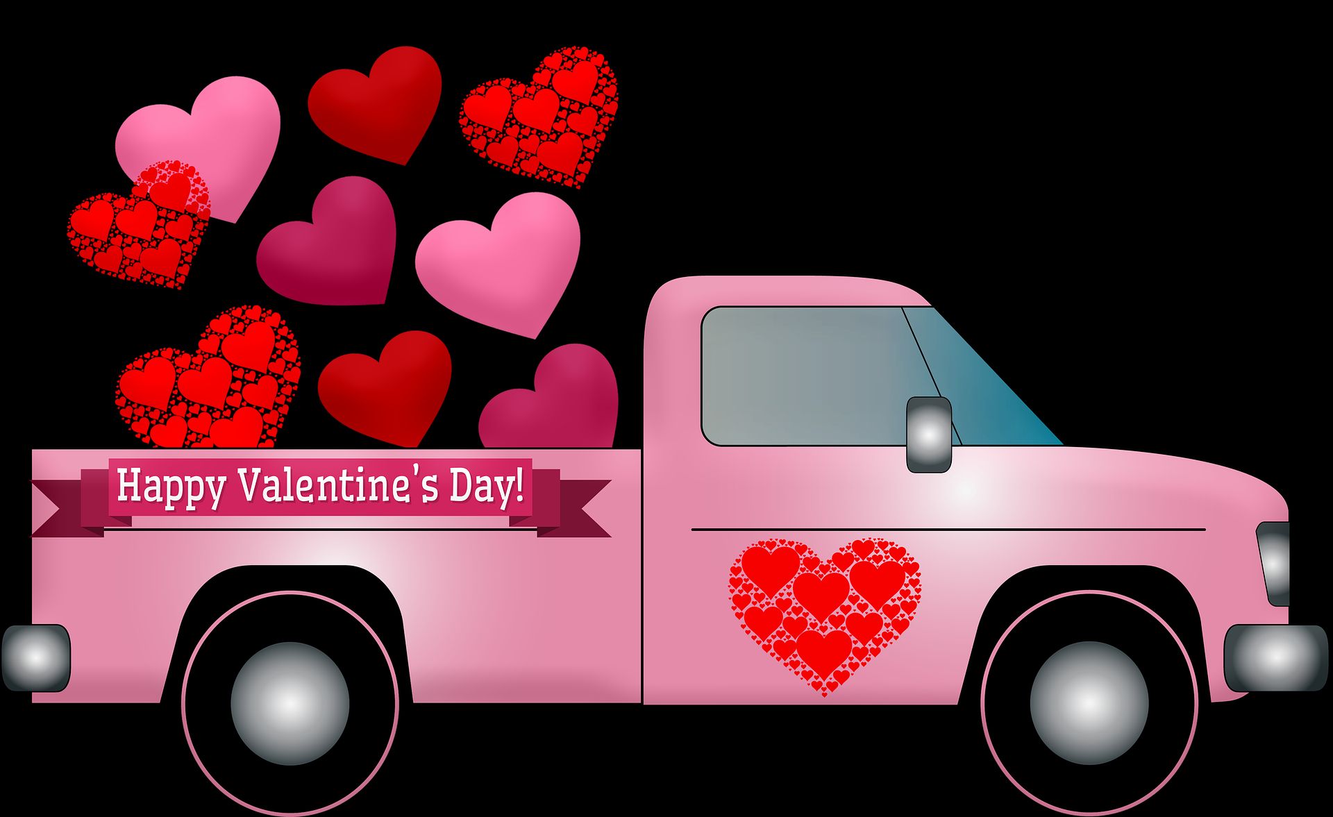 Cute Happy Valentines Day 2019 Special Truck Wallpaper - Happy Valentine Day Quotations - HD Wallpaper 