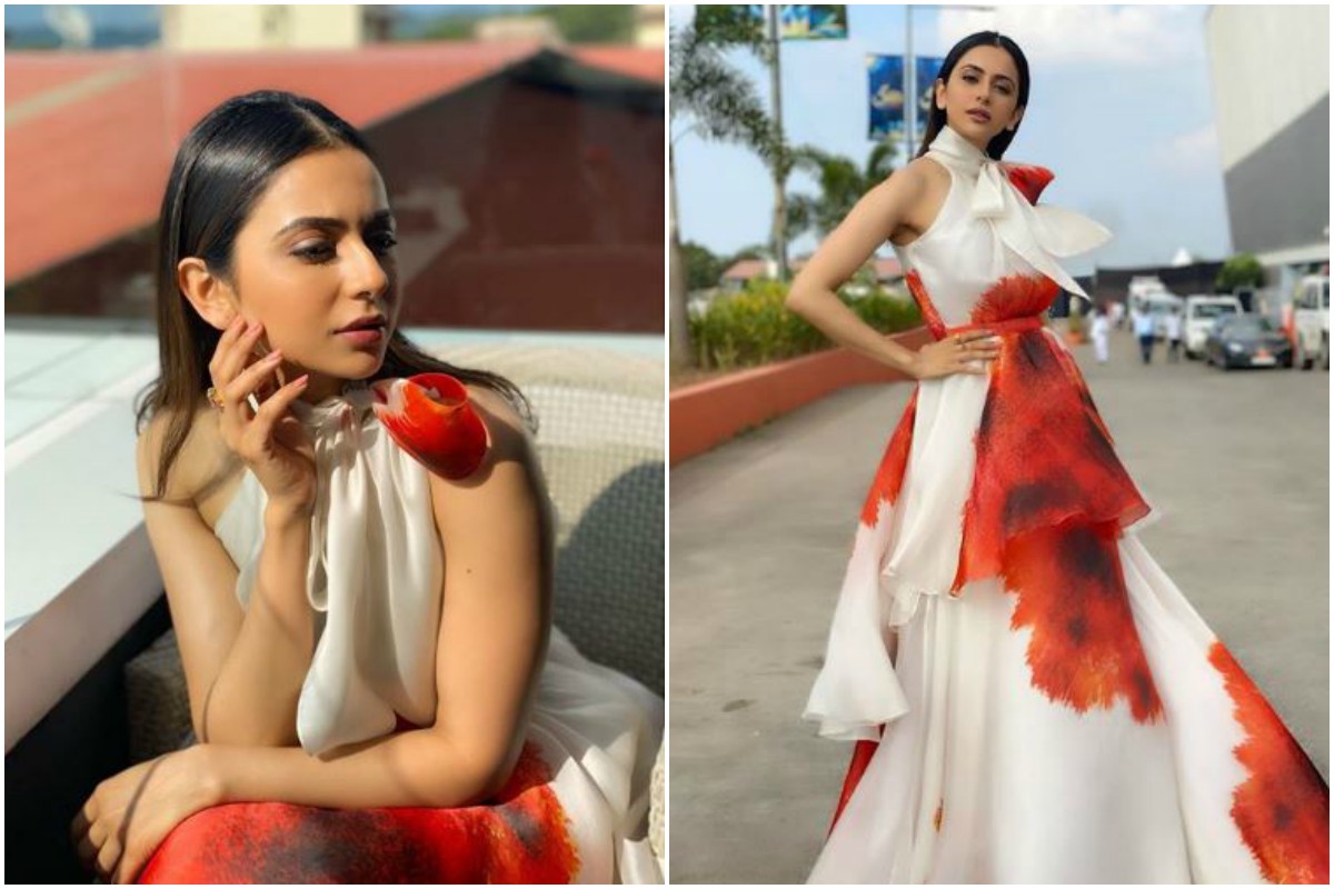Rakul Preet Singh, Attack, Iffi Goa, John Abraham - Rakul Preet Red White Gown - HD Wallpaper 
