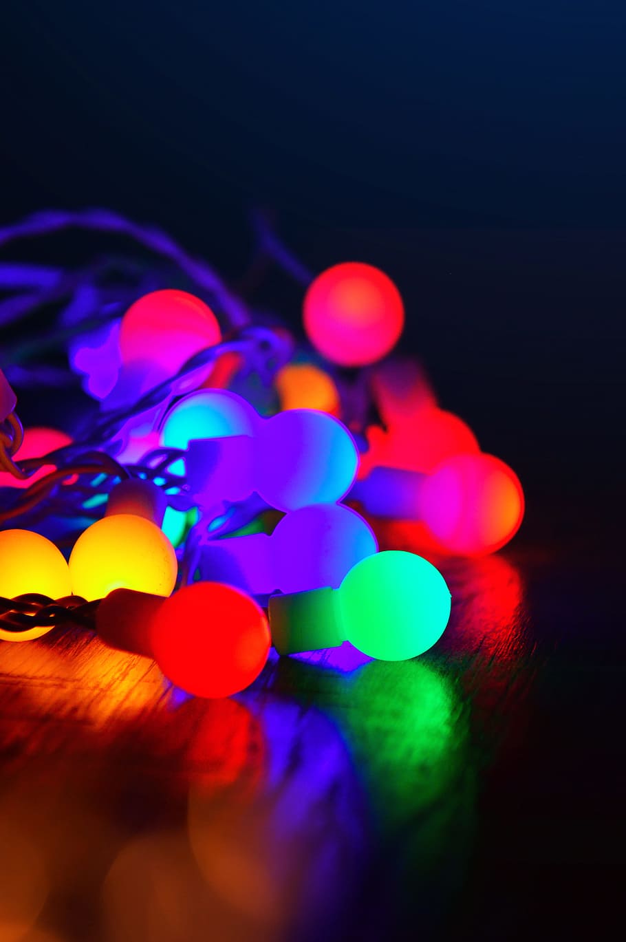 Assorted-color String Lights, Background, Blue, Blur, - Fotografii De Fundal - HD Wallpaper 