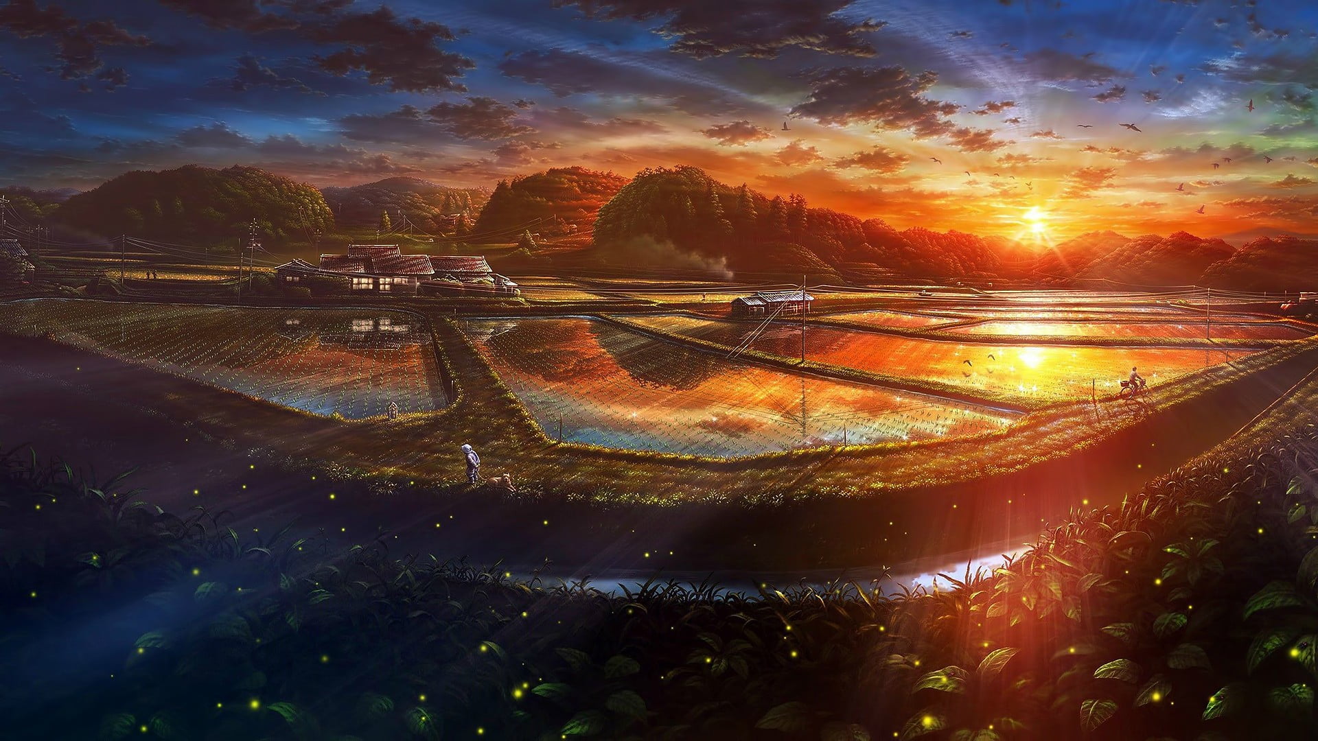 Anime Sunset Wallpaper Hd - 1920x1080 Wallpaper 