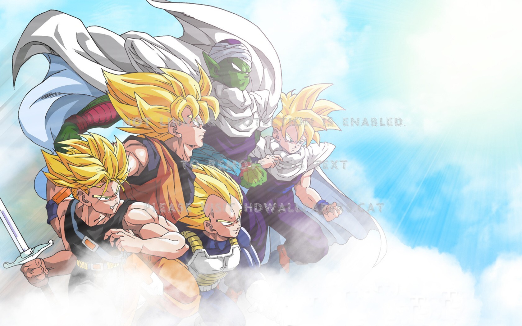 Z Fighters Son Gohan Dbz Dragon Ball Songo - Goku Gohan Trunks Vegeta - HD Wallpaper 
