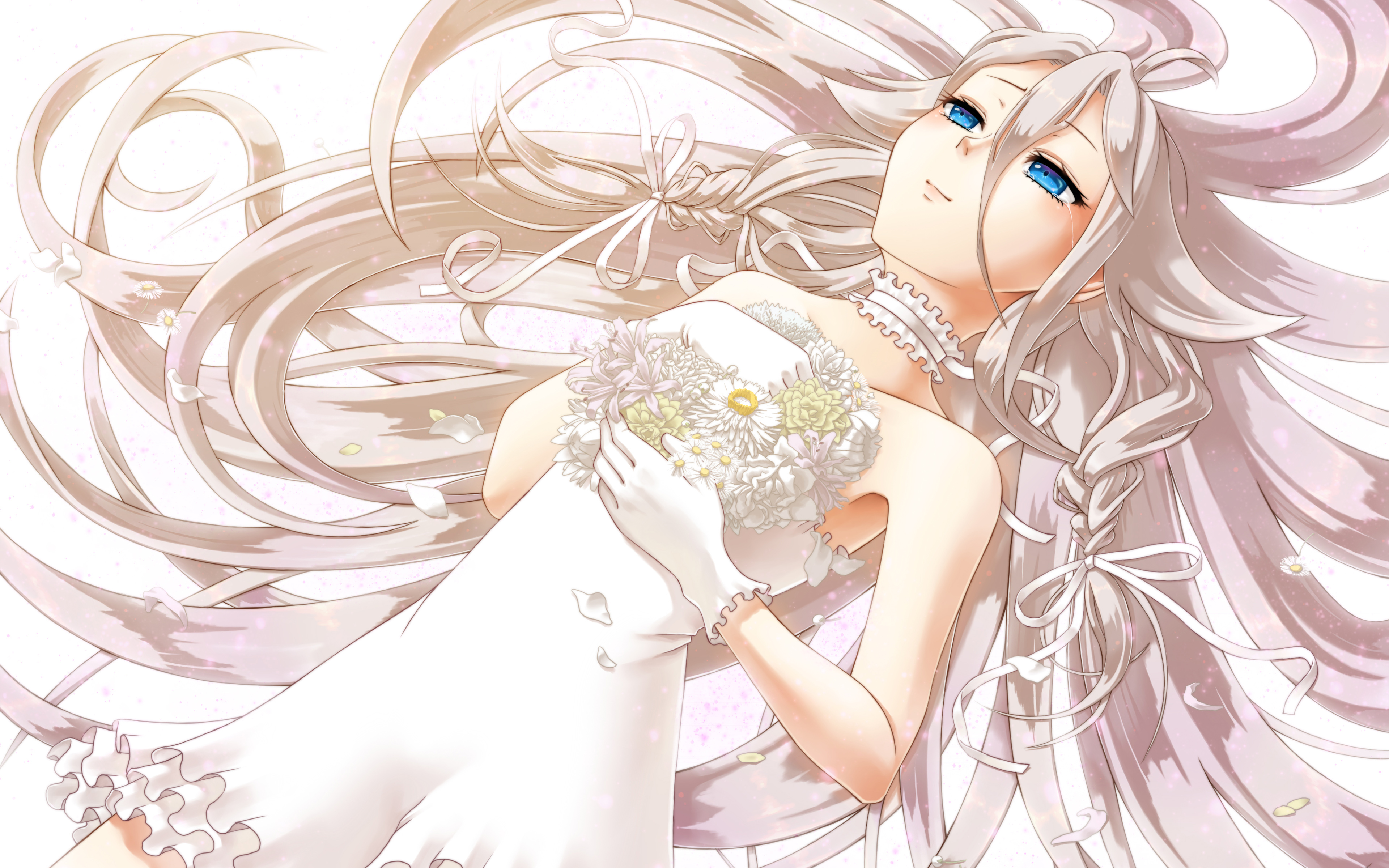 Ia, 4k, Manga, Art, Flowers, Vocaloid - Ia Vocaloid Dress Up - HD Wallpaper 
