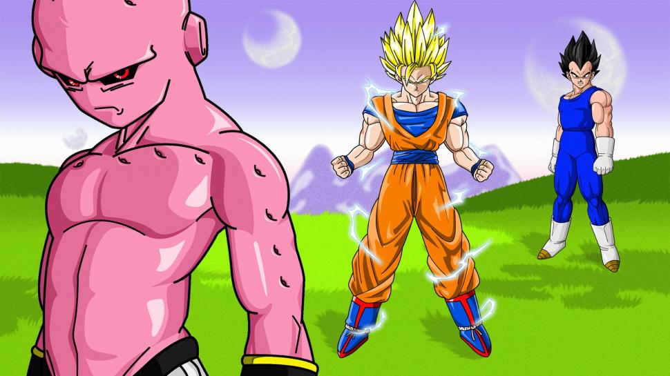 Kid Buu, Goku & Vegeta Wallpaper,kid Buu Hd Wallpaper,vegeta - Dbz Kid Buu 1080p - HD Wallpaper 
