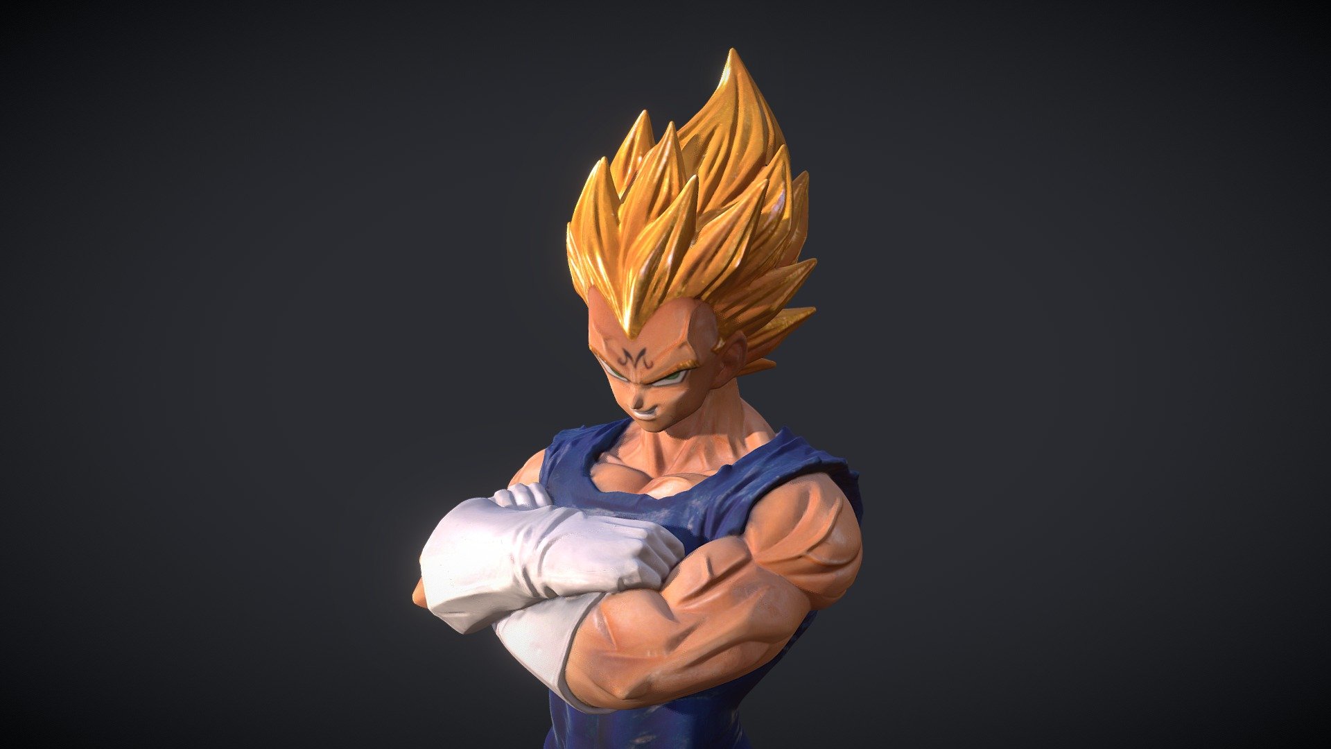 Majin Vegeta Bust 3d Print - HD Wallpaper 