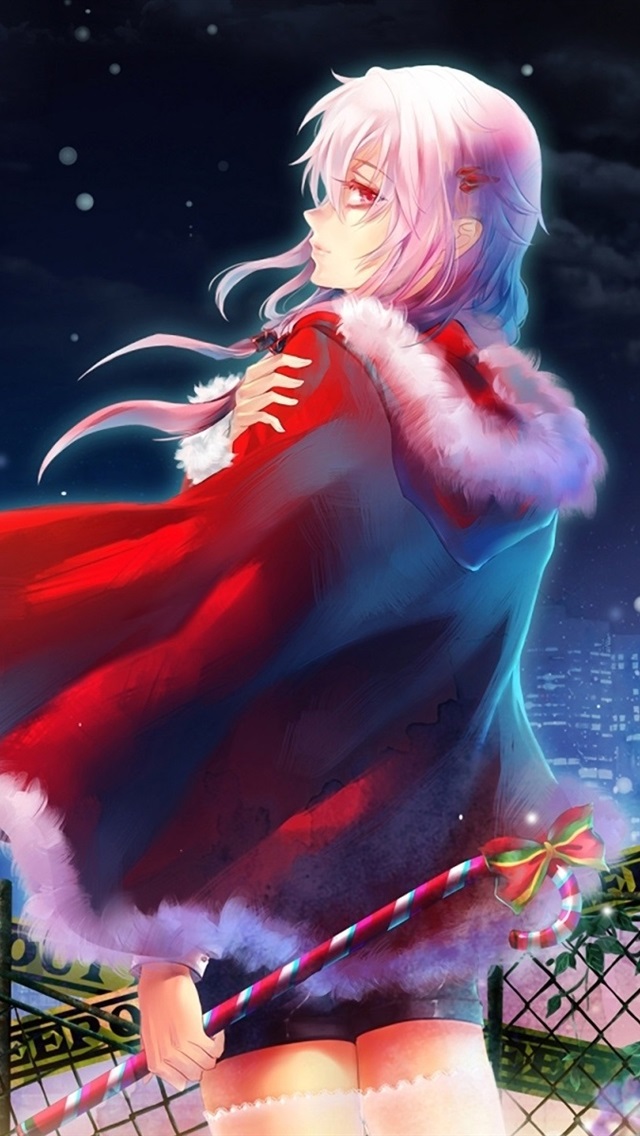 Iphone Wallpaper Christmas Red Dress Anime Girl - Anime Merry Christmas - HD Wallpaper 
