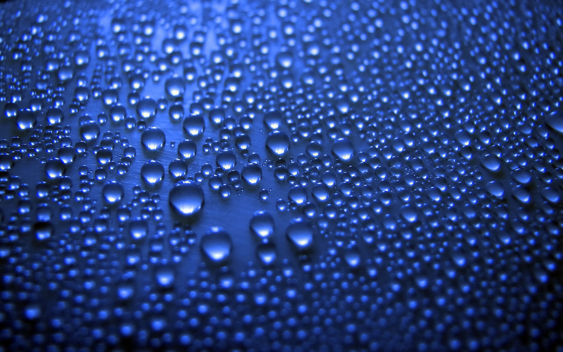 Blue Water Droplets Hd - HD Wallpaper 