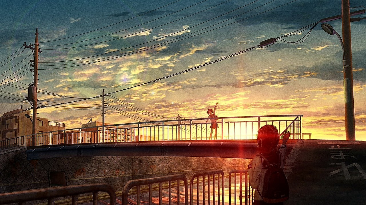 Anime, Art, And Sunset Image - Hd Sunset Tea - 1280x718 Wallpaper -  