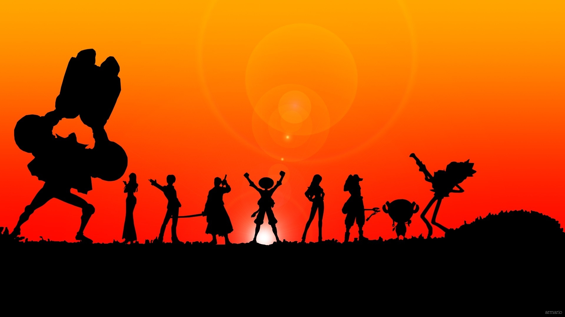 One Piece Wallpaper Silhouette - HD Wallpaper 