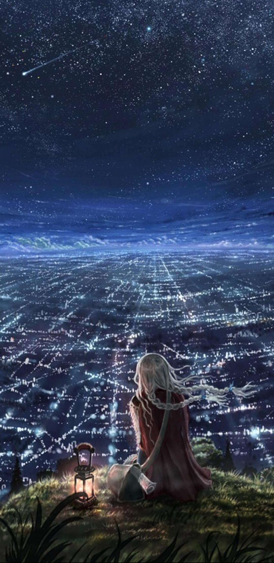 Anime City At Night - HD Wallpaper 