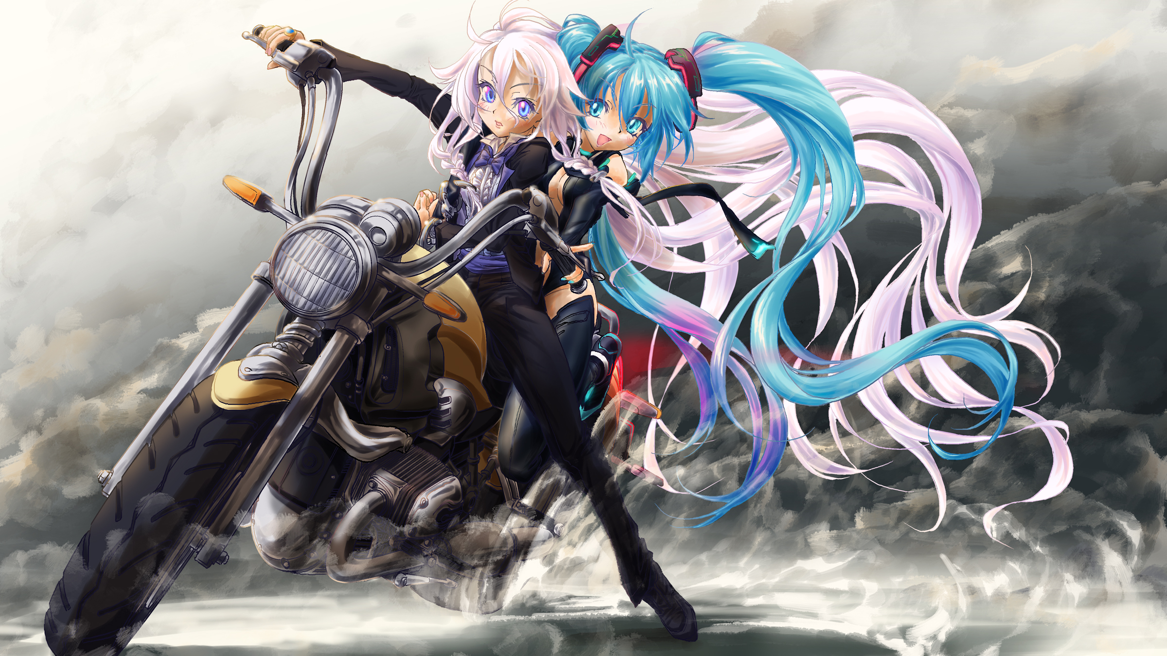 Anime Girl Riding Motorcycle - HD Wallpaper 