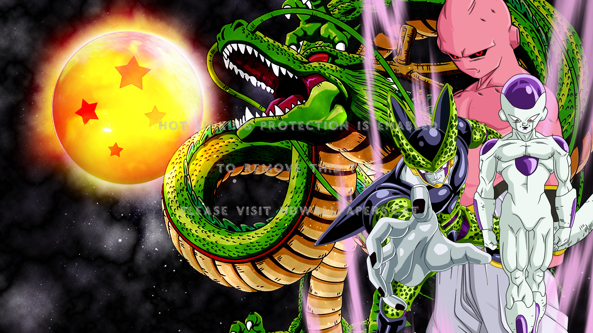 Frieza Cell And Kid Buu Dbz Anime - Dragon Ball Z Cell And Frieza - HD Wallpaper 