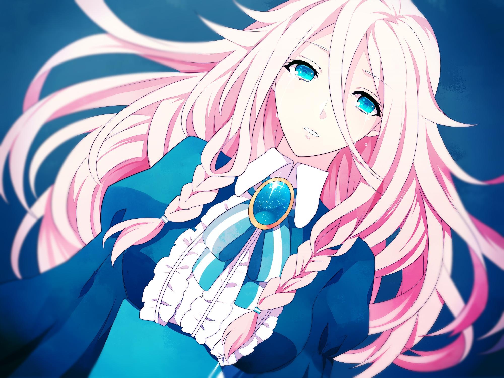 Ia - White And Pink Hair Anime Girl - HD Wallpaper 