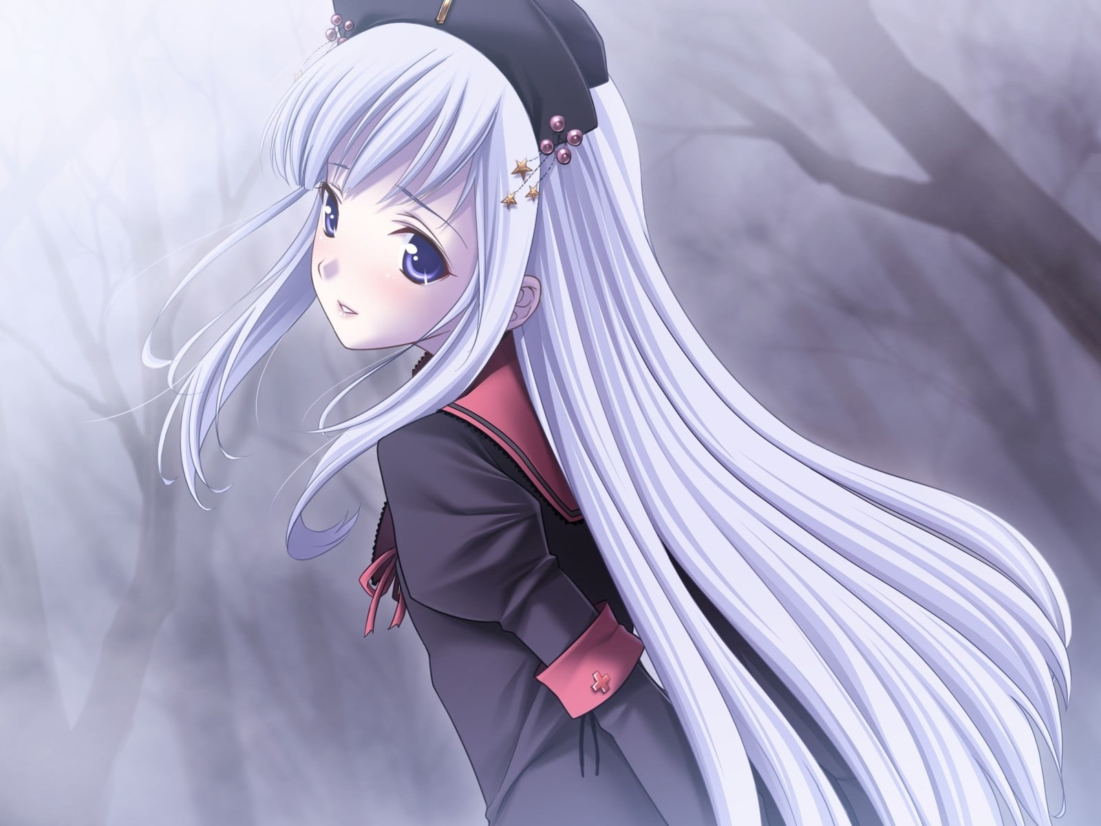 Anime Fairy Girl White Hair - HD Wallpaper 