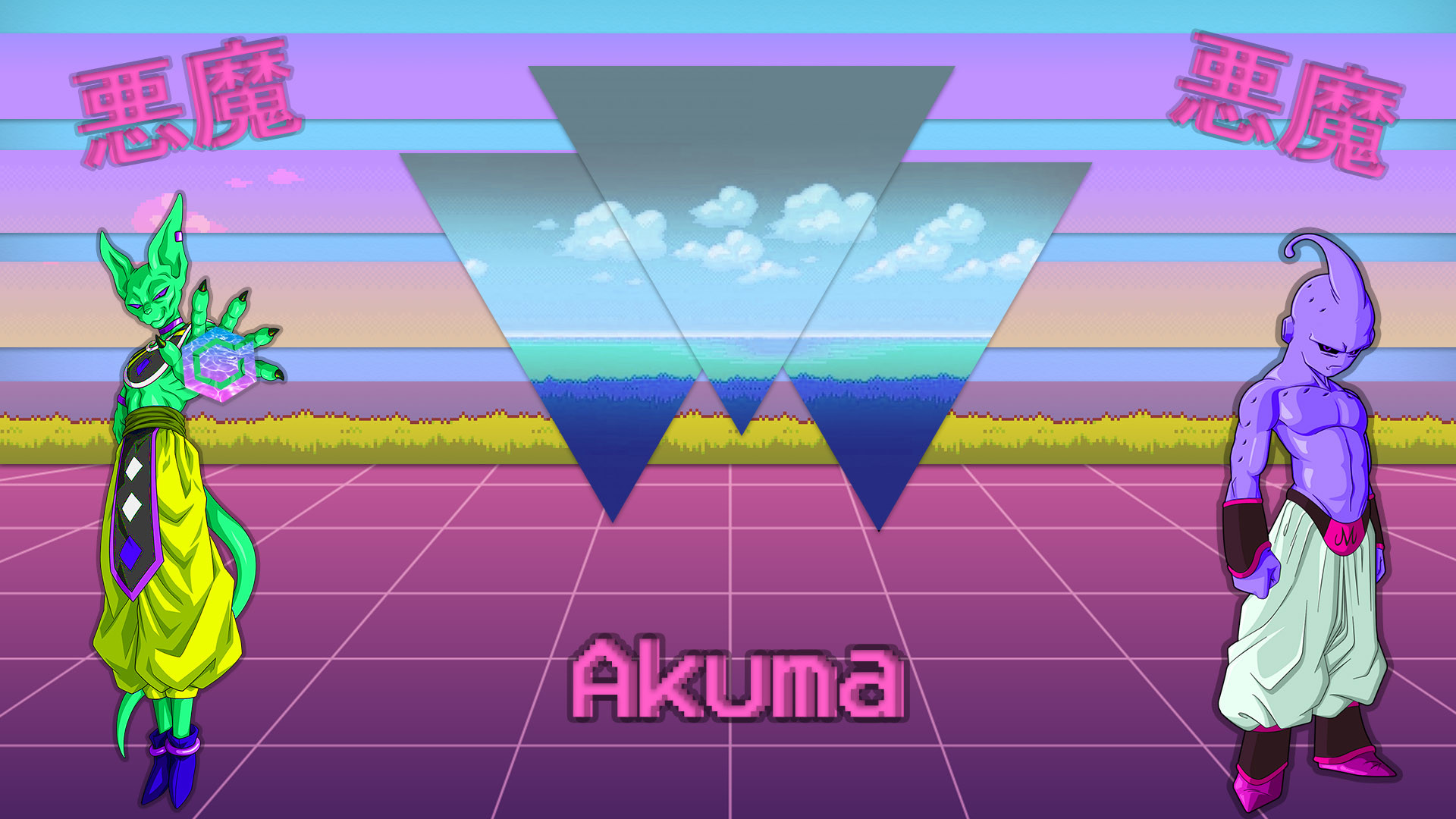 Kid Buu Vaporwave - HD Wallpaper 