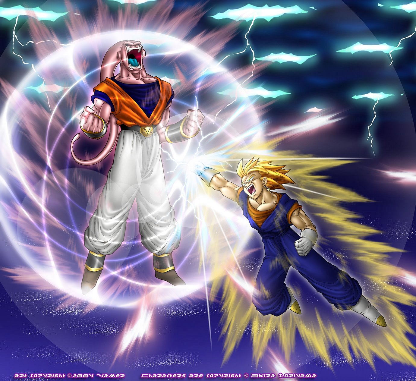 Vegetto Vs Majin Buu - HD Wallpaper 