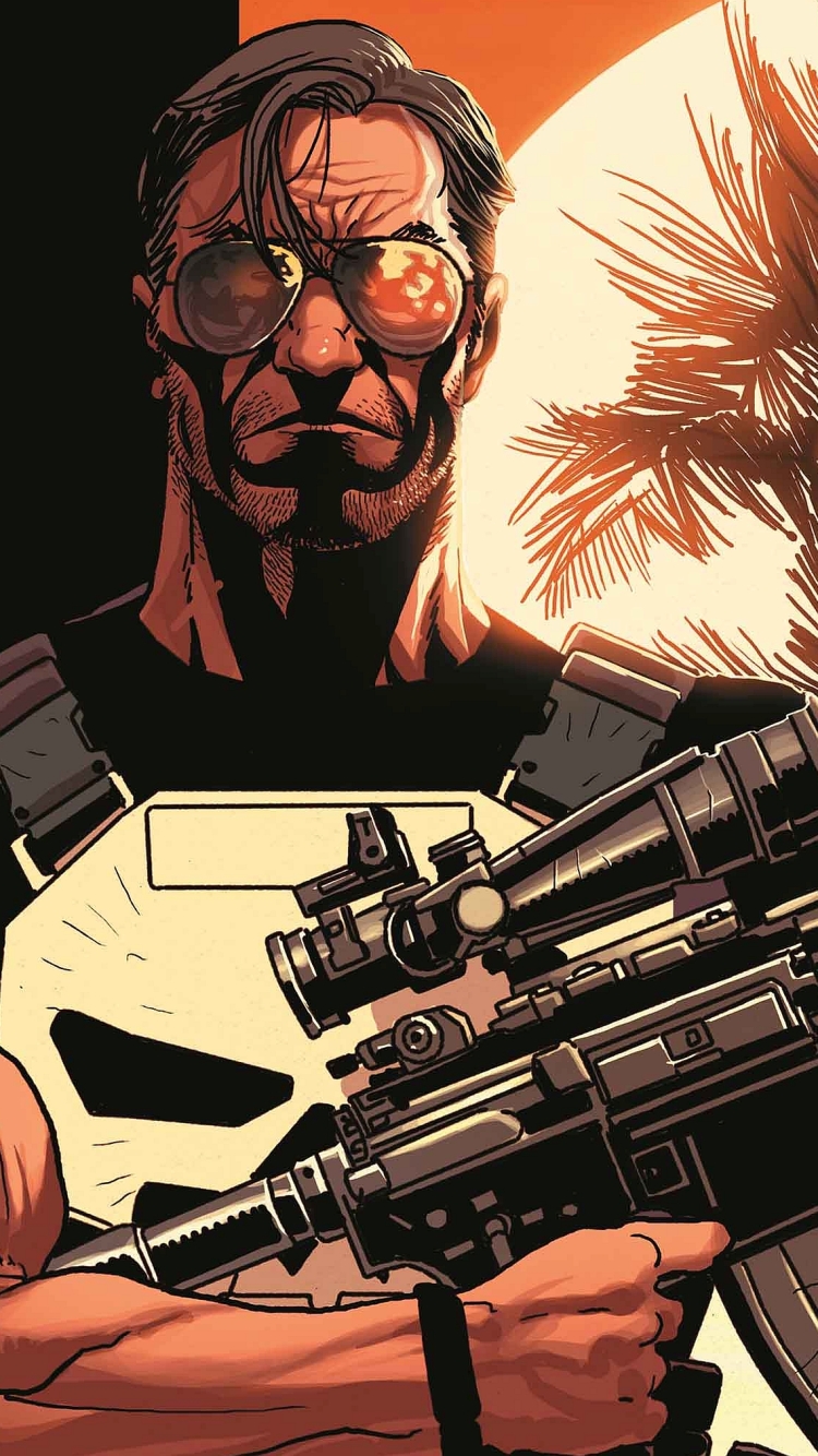 Punisher Phone Wallpaper Comic - HD Wallpaper 