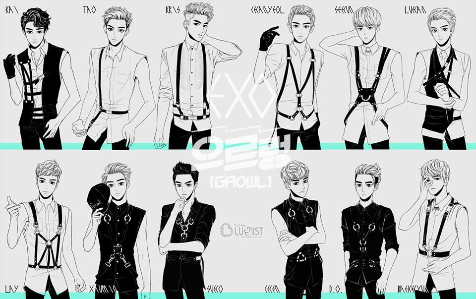 Exo, Growl, And Sehun Image - Exo Growl Fanart - HD Wallpaper 