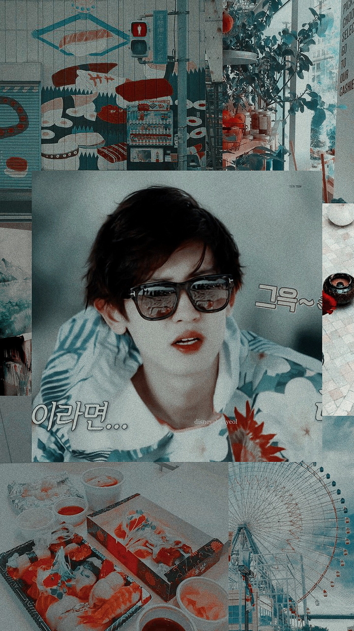 Aesthetic, Blue, And Collage Image - Chanyeol Aesthetic - HD Wallpaper 