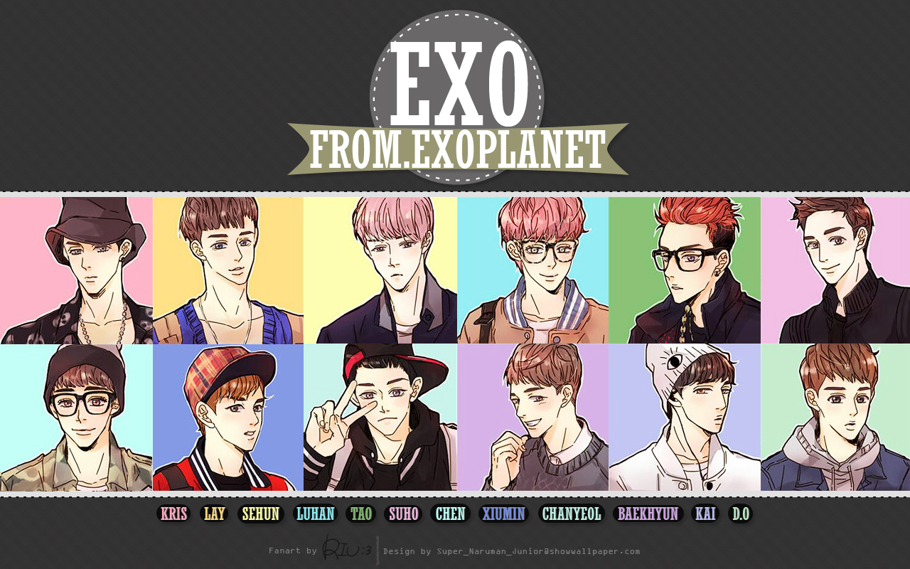 Wallpapers Exo Cartoon - Exo Cartoon - HD Wallpaper 