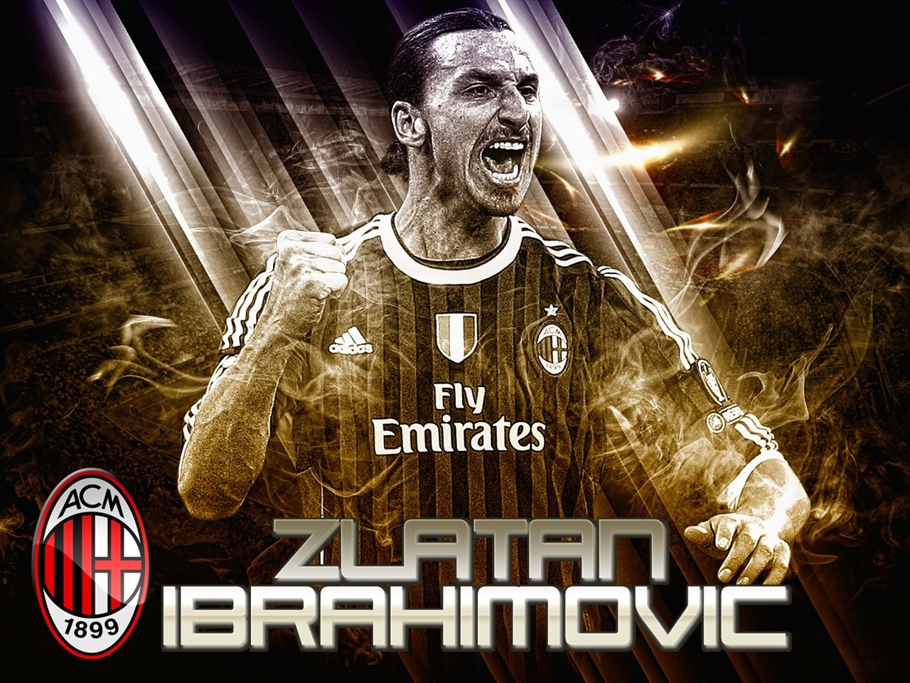 Zlatan Ibrahimovic Wallpaper Ac Milan - HD Wallpaper 