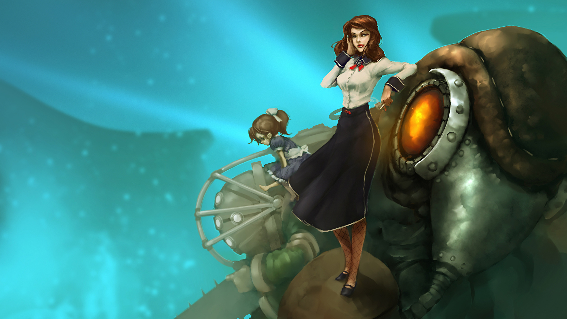 Bioshock Infinite Songbird And Elizabeth - HD Wallpaper 