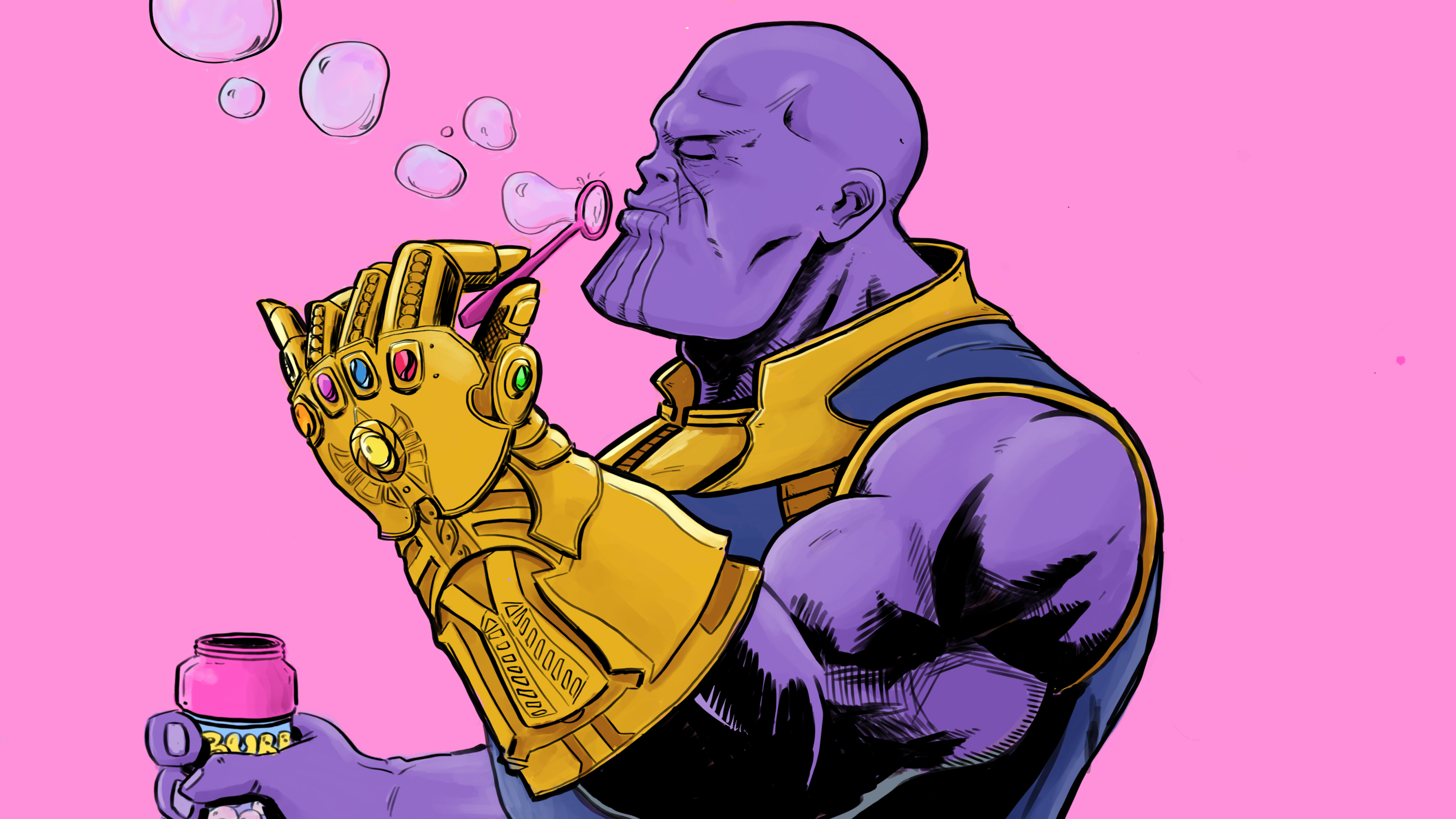 Thanos Blowing Bubbles - Funny Thanos - HD Wallpaper 