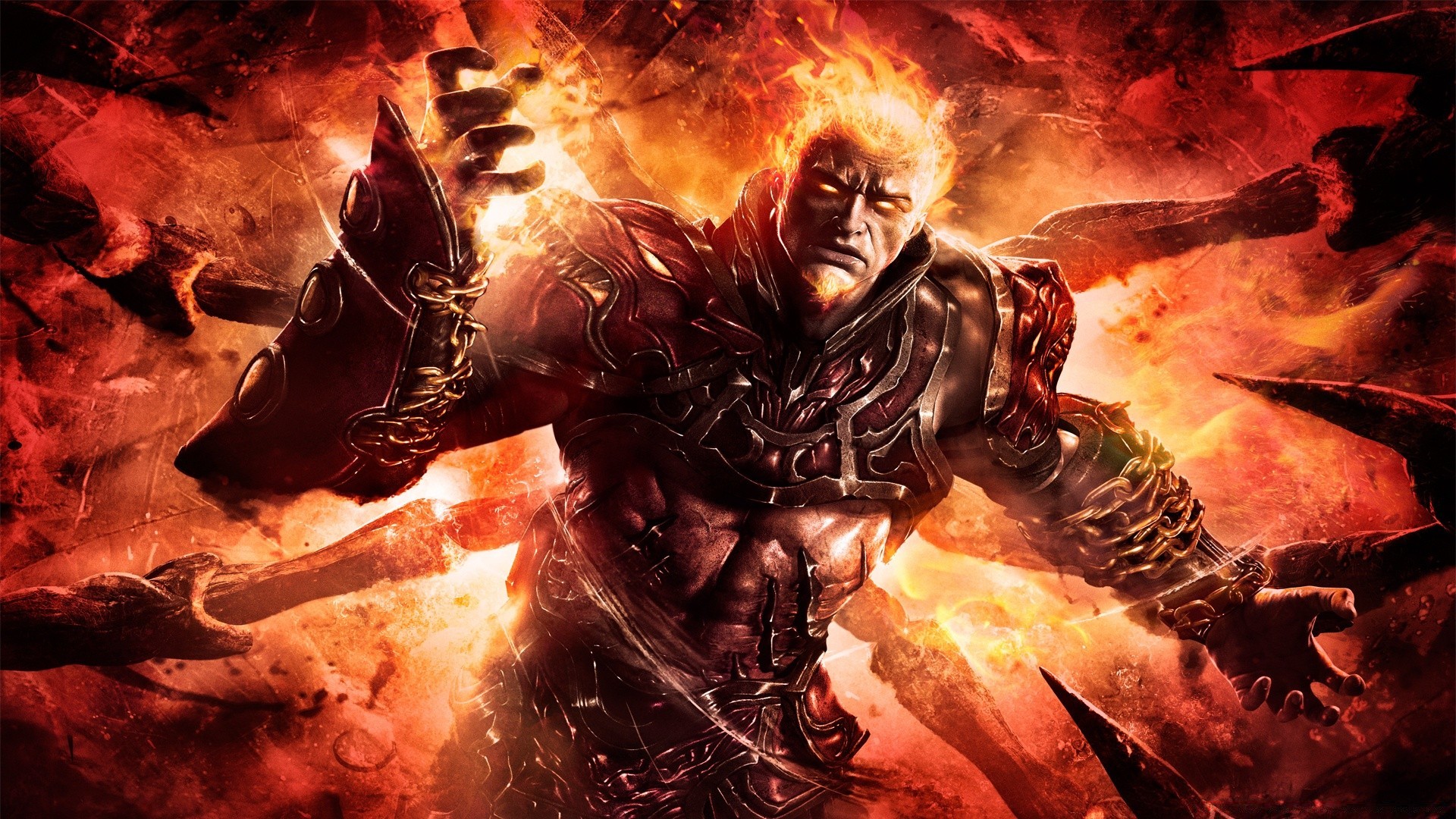 God Of War Flame Smoke Magic Satan Danger Art Heat - God Of War Ascension Ares - HD Wallpaper 