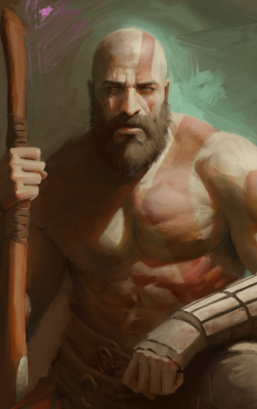 Handsome, Kratos, God Of War, Art, Wallpaper - Kratos God Of War 4 Art - HD Wallpaper 