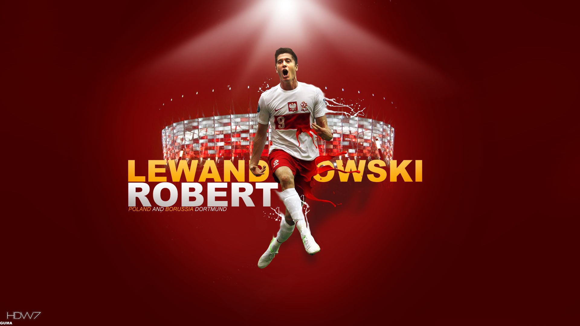Robert Lewandowski Poland Borussia Full Hd Wallpaper - Robert Lewandowski Background - HD Wallpaper 