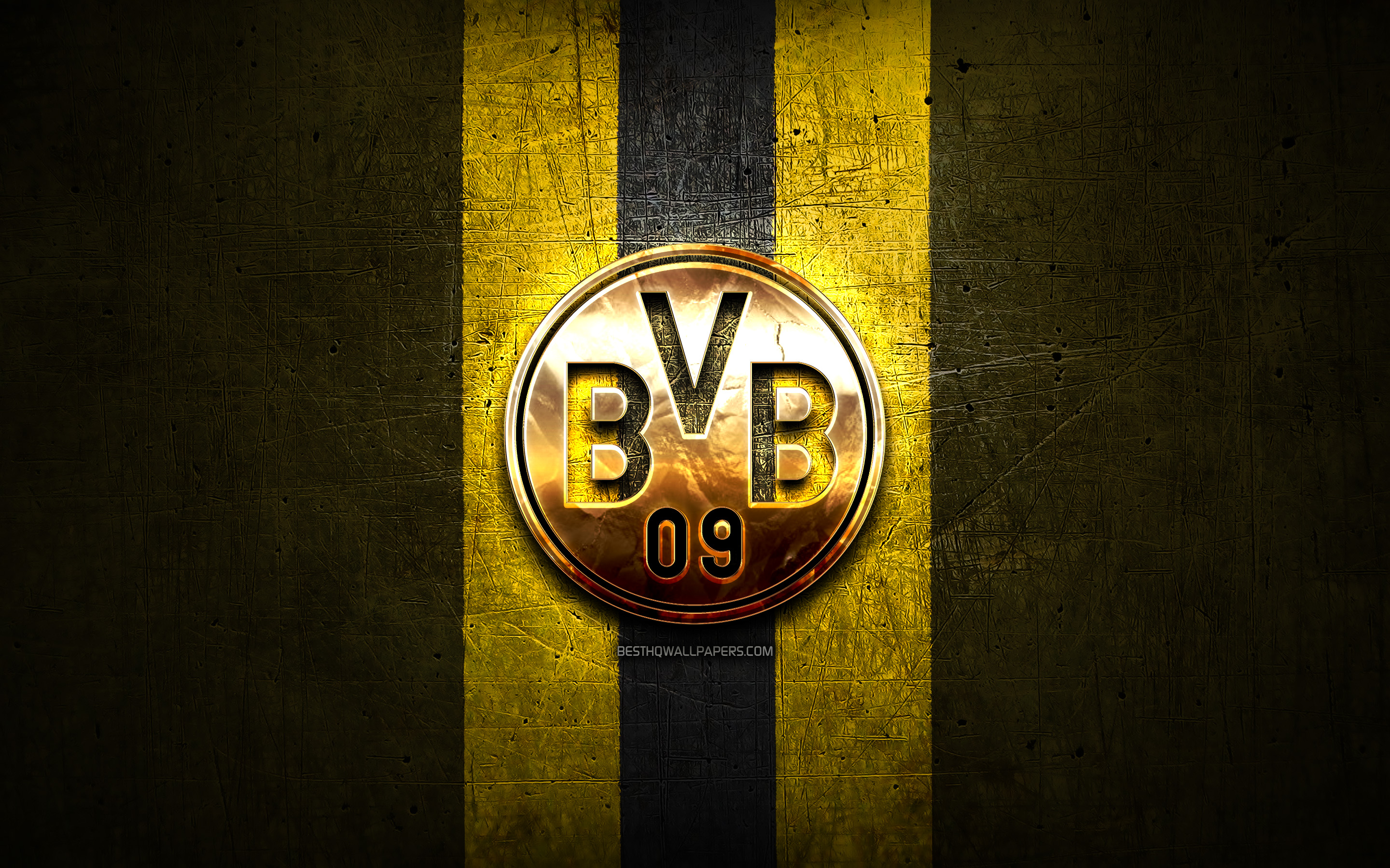 Borussia Dortmund Fc Golden Logo Bundesliga Yellow Borussia Dortmund Logo 2880x1800 Wallpaper Teahub Io
