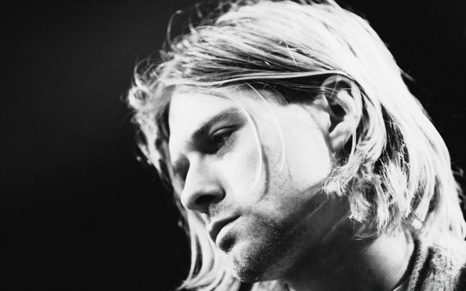 Black And White Portrait One Adult Music Monochrome - Kurt Cobain - HD Wallpaper 